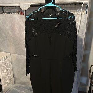 Express Black Long Sleeve Lace Dress